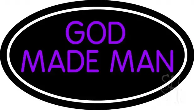 Purple God Made Man LED Neon Sign
