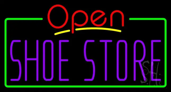 Purple Shoe Store Open LED Neon Sign