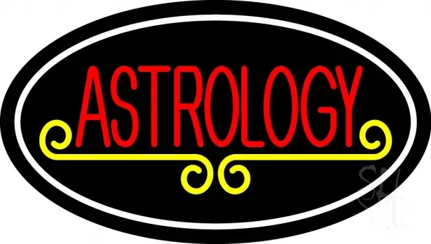 Red Astrology White Border LED Neon Sign