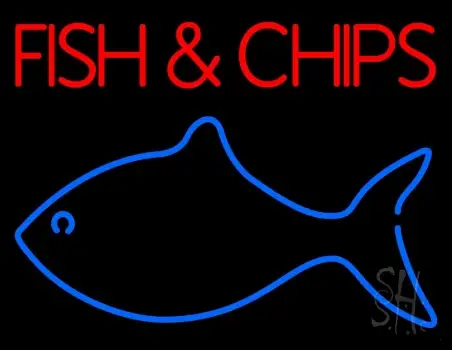 Fish and Chips With Fish Logo LED Neon Sign