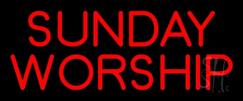 Red Sunday Worship LED Neon Sign
