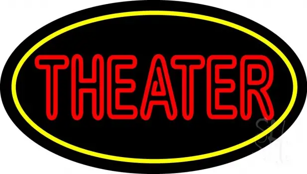 Red Theater With Border LED Neon Sign