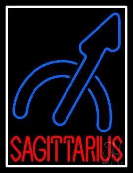 Sagittarius White Border LED Neon Sign