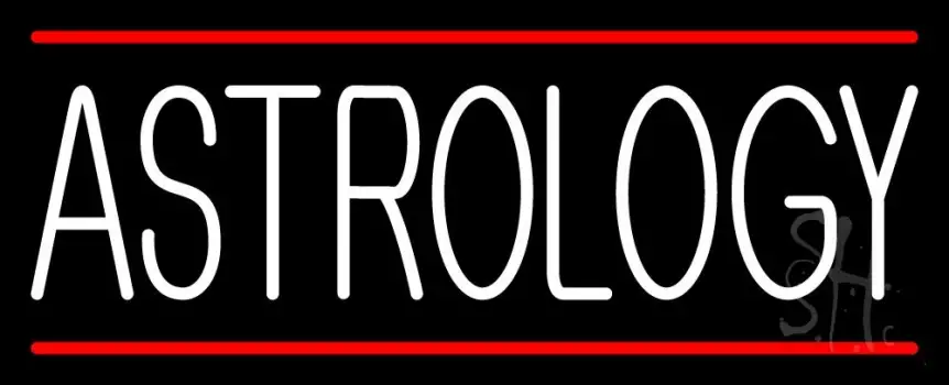 White Astrology Block Red Line LED Neon Sign