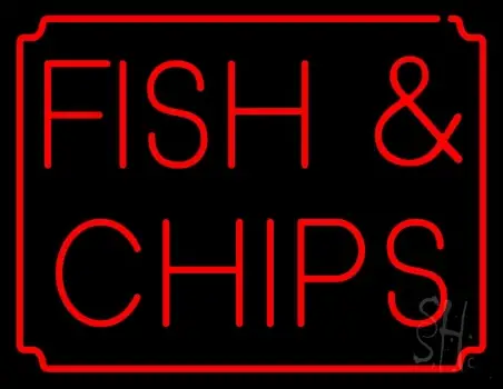 Red Fish and Chips LED Neon Sign