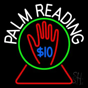 White Palm Readings With Logo LED Neon Sign