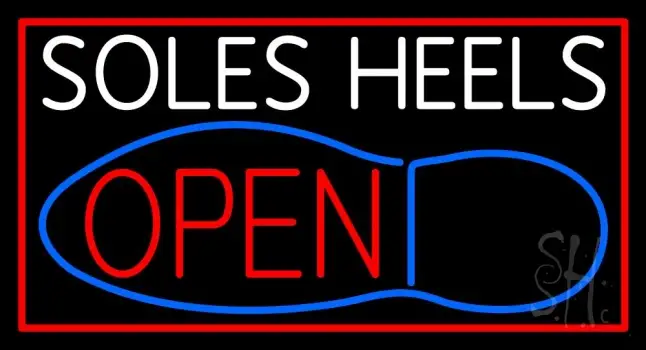 White Soles Heels Open LED Neon Sign