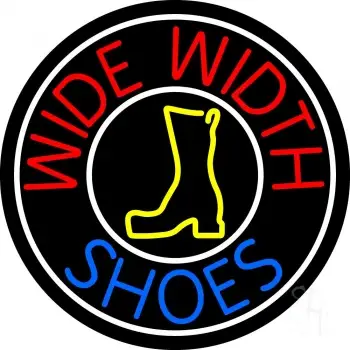 Wide Width Shoes With White Border LED Neon Sign