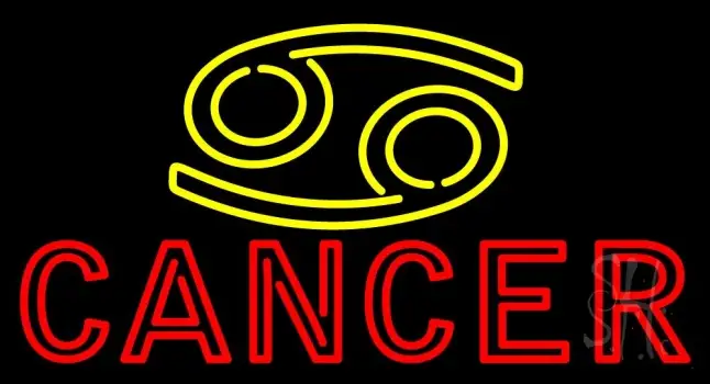 Yellow Zodiac Red Cancer LED Neon Sign