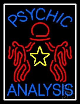 Blue Psychic Analysis With Logo LED Neon Sign