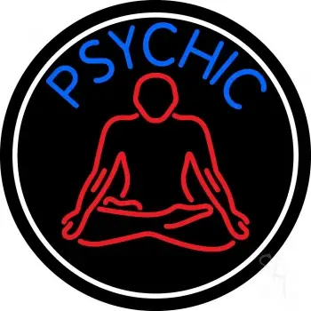 Blue Psychic Logo With Border LED Neon Sign