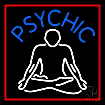 Blue Psychic Logo With Red Border LED Neon Sign