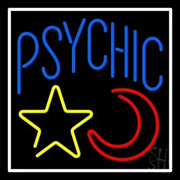 Blue Psychic With Moon And Star LED Neon Sign