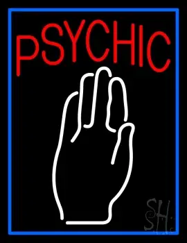 Blue Psychic With Palm LED Neon Sign