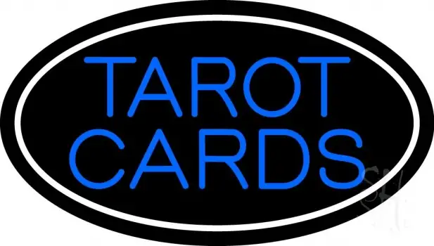 Blue Tarot Cards With Blue Border LED Neon Sign