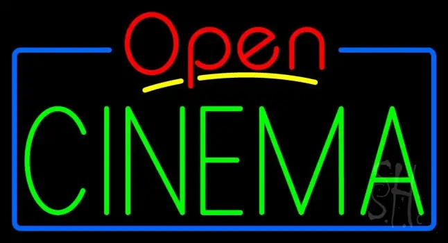 Green Cinema Open LED Neon Sign