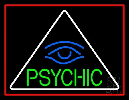 Green Psychic With Blue Eye LED Neon Sign