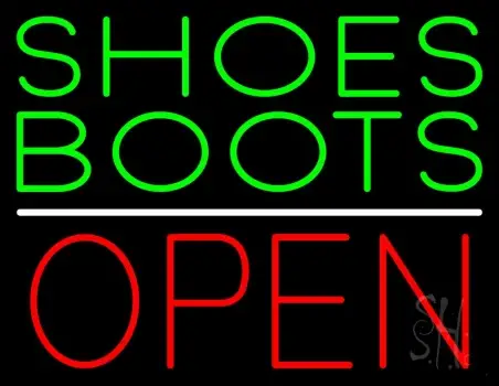 Green Shoes Boots Open LED Neon Sign