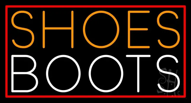 Orange Shoes White Boots With Border LED Neon Sign