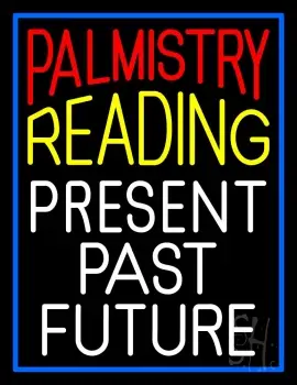 Palmistry Reading Blue Border LED Neon Sign
