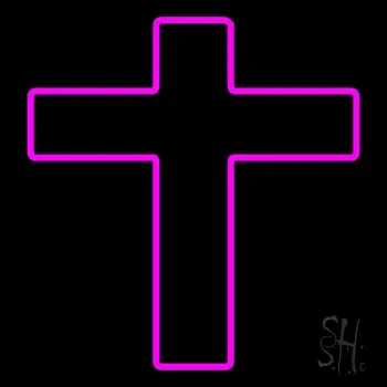 Pink Christian Cross LED Neon Sign
