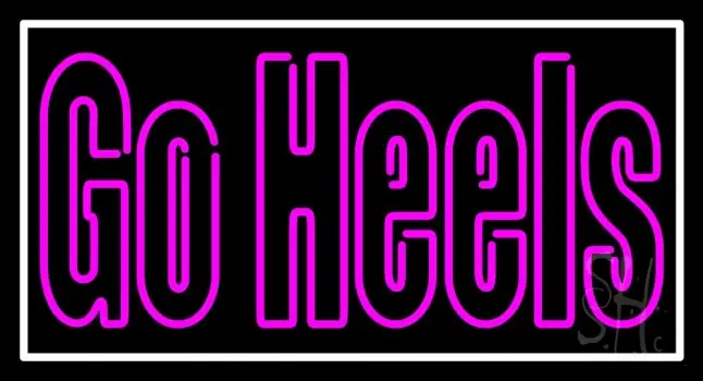 Pink Go Heels With Border LED Neon Sign