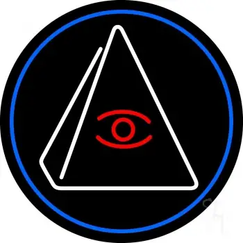 Psychic Eye Pyramid With Blue Border LED Neon Sign