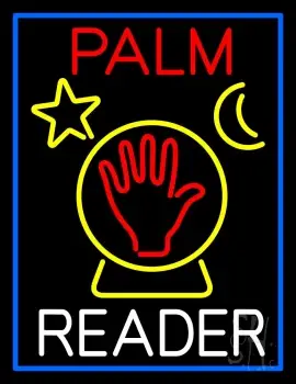 Red Palm White Reader With Crystal LED Neon Sign