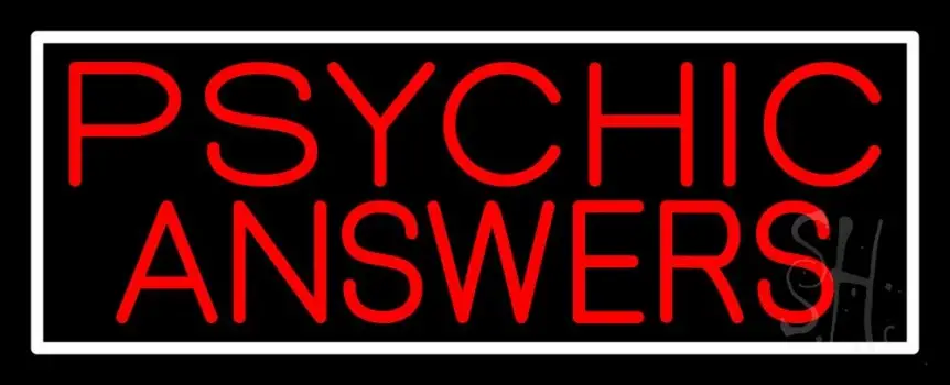 Red Psychic Answers With White Border LED Neon Sign