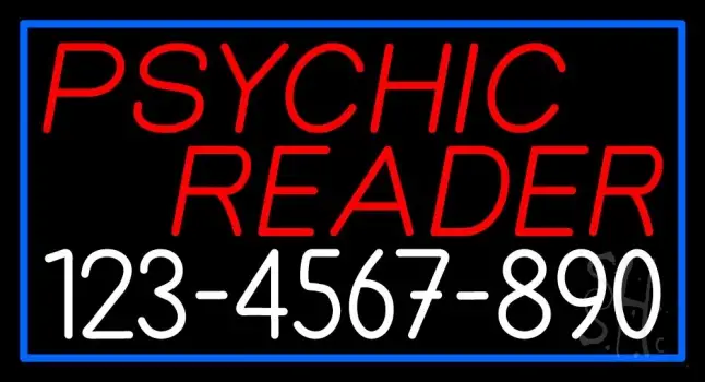 Red Psychic Reader With White Phone Number LED Neon Sign