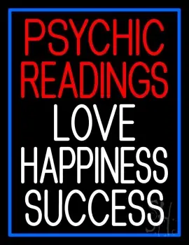 Red Psychic Readings White Love Happiness Success LED Neon Sign