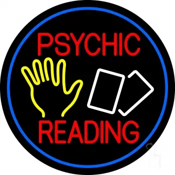 Red Psychic Readings With Logo And Border LED Neon Sign