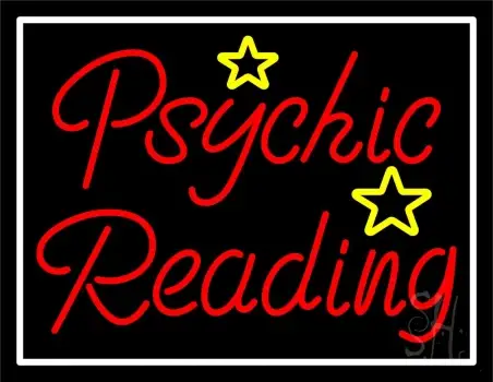 Red Psychic Reading With Stars LED Neon Sign