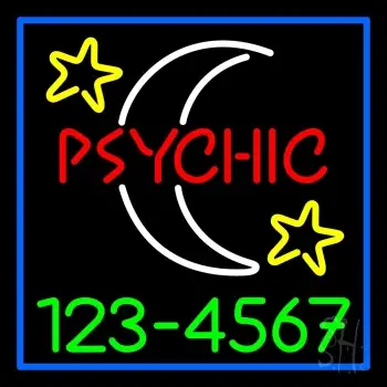 Red Psychic White Logo Green Phone Number LED Neon Sign