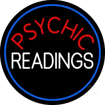 Red Psychic White Readings With Border LED Neon Sign