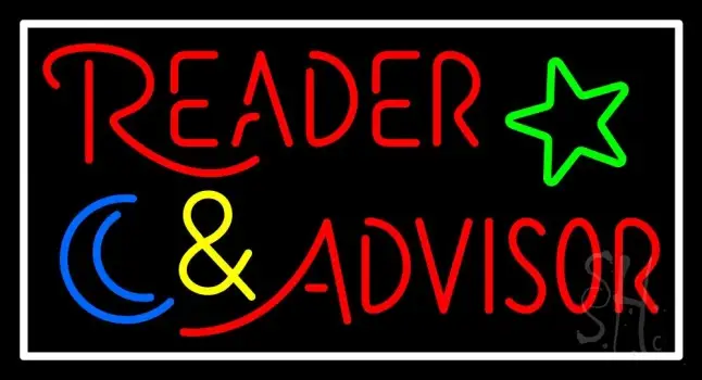 Red Reader Advisor With Border LED Neon Sign