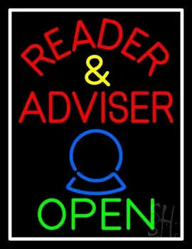 Red Reader And Advisor Open LED Neon Sign