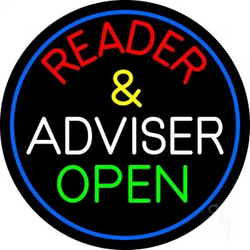 Red Reader And White Advisor Green Open With Blue Border LED Neon Sign