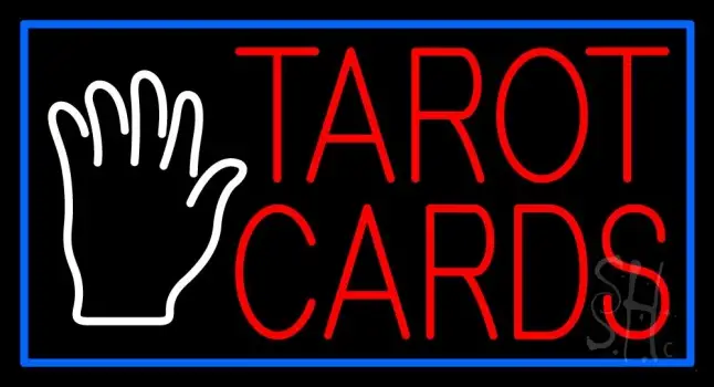 Red Tarot Cards White Palm LED Neon Sign