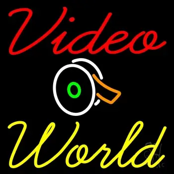 Video World With Logo LED Neon Sign