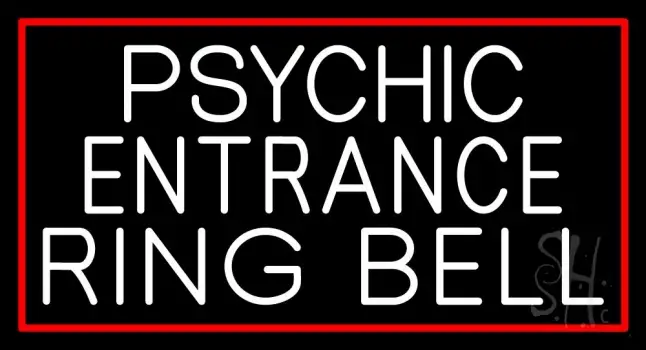 White Psychic Entrance Ring Bell LED Neon Sign