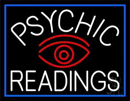 White Psychic Readings And Red Eye LED Neon Sign
