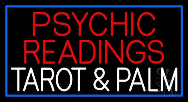 White Psychic Readings White Tarot And Palm LED Neon Sign