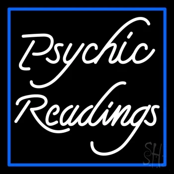 White Psychic Readings With Border LED Neon Sign