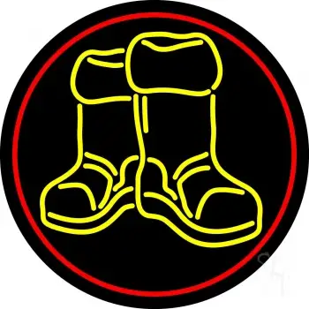 Winter Boots With Red Border LED Neon Sign
