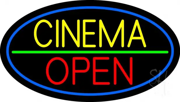 Yellow Cinema Open LED Neon Sign