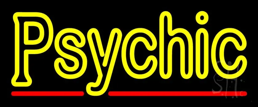 Yellow Double Stroke Psychic LED Neon Sign