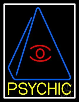 Yellow Psychic Eye Pyramid LED Neon Sign