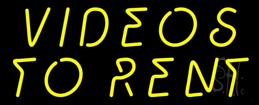 Yellow Videos To Rent LED Neon Sign