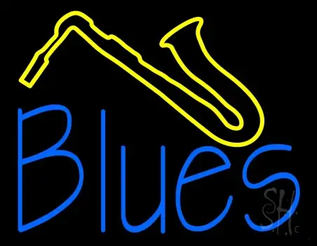 Blue Blues Yellow Saxophone LED Neon Sign